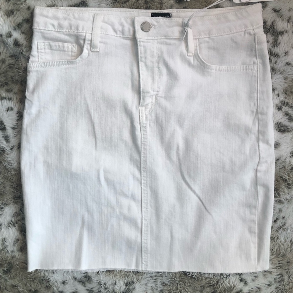 White Denim Mini Skirt
